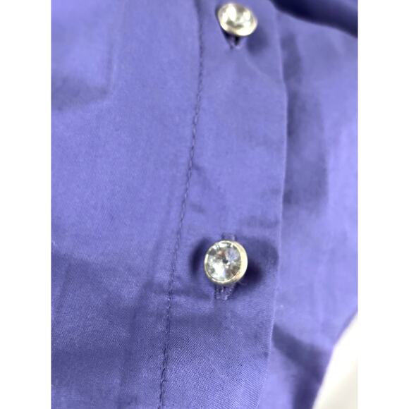 Soft Surroundings Purple Button Up Blouse Double Collar Long Sleeve LARGE - Picture 7 of 11